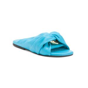 J.W. ANDERSON light blue Made In Italy Leather Puffer Slide Sandals